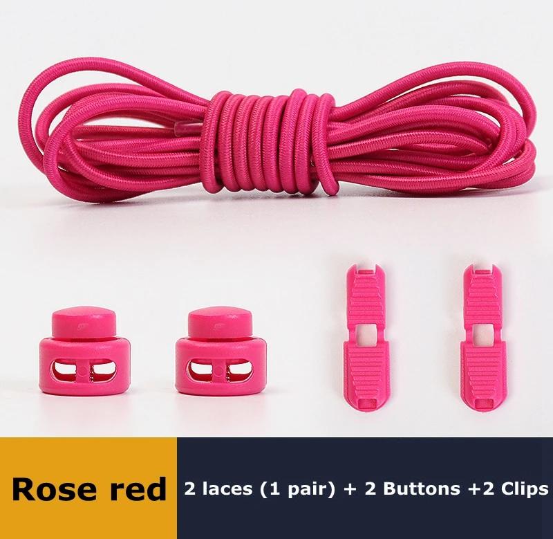 Шнурки без завязывания, подходящие для любой обуви, круглые эластичные шнурки с пружинным замком, быстро надеваются за 1 секунду, шнурки для хайкинга, спорта, ленивые шнурки