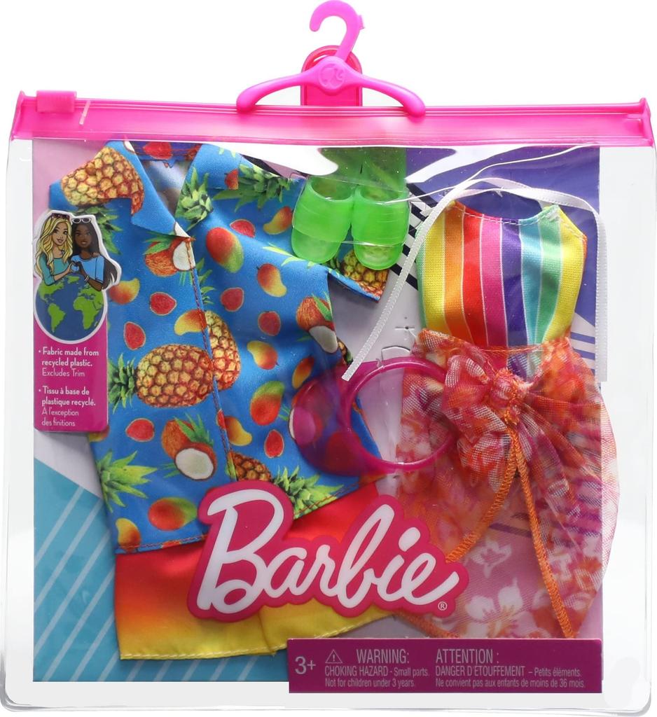 Barbie Barbie Ken Fashion Accessory Set Accessories Set for Aloha Shirt Pareo Swimsuit Sun Visor Flip Flop Sandals (Beach/Swimsuit Set) [Dress &