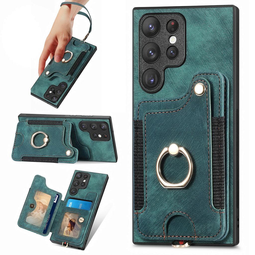 D4 Чехол для Samsung Galaxy S22 Ultra 5G с блокировкой RFID, держатель для карт, чехол в стиле ретро