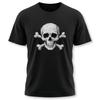 Gothic Skull and Crossbones T-Shirt - Hand-Painted Skeletal Art Tee