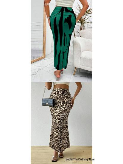 Европейская и американская женская юбка-рыбка с принтом зебры и высокой талией