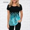 Floral Women T-shirts Summer Short Sleeve Round-Neck Casual Female T Shirt Flower 3D Print Streetwear Ladies Tops Tees Oversized