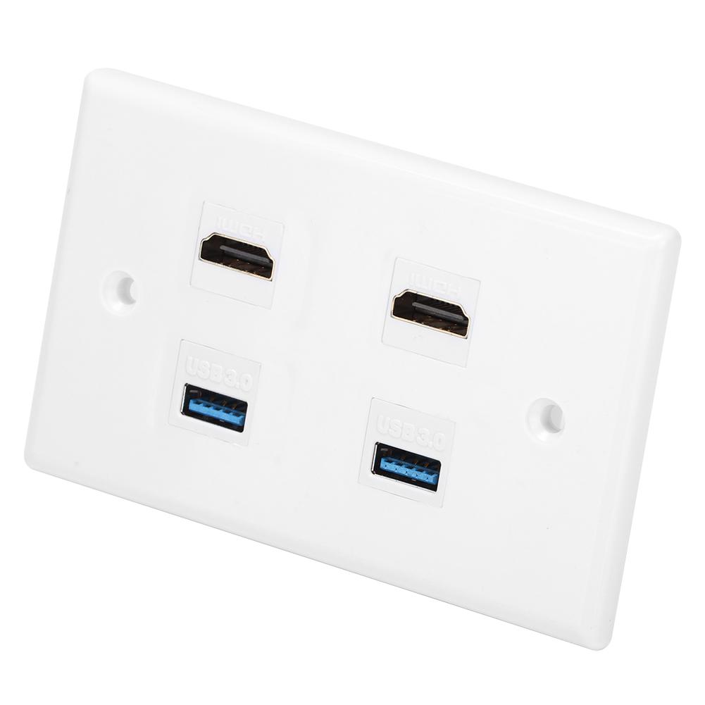 2 HDMI Female to Female Buck 2USB Buckle настенная панель для дома и отеля