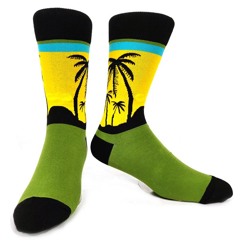 Новинка, веселые мужские носки с рисунком из хлопка, покер, корги, лягушка, сумасшедший бургер, пиранья, волк, авокадо, орел