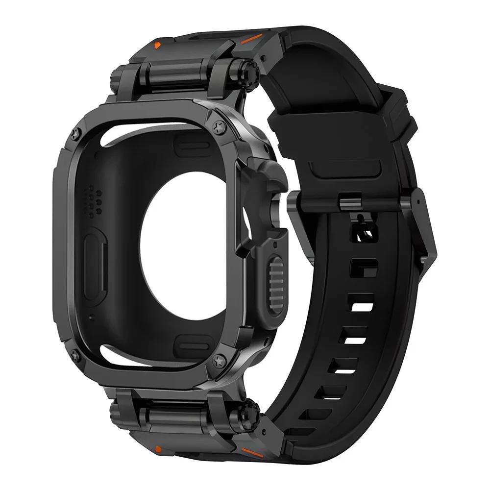Силиконовый ремешок + чехол из ТПУ для Apple Watch Ultra2 10 46 мм 49 мм 44 мм 45 мм, защитный чехол-браслет для IWatch Series 9 8 7 6 SE