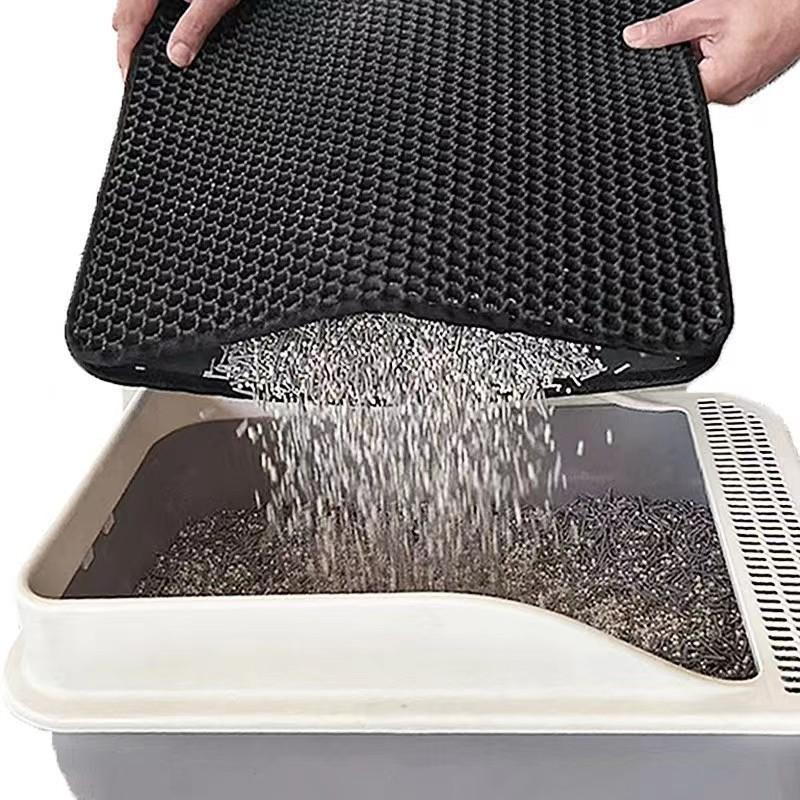 Cat Litter Mat Waterproof Double Layer EVA Foldable Pet Litter Mat Non-slip Sand Trapping Pad Washable Bed Mat Clean Pad Product