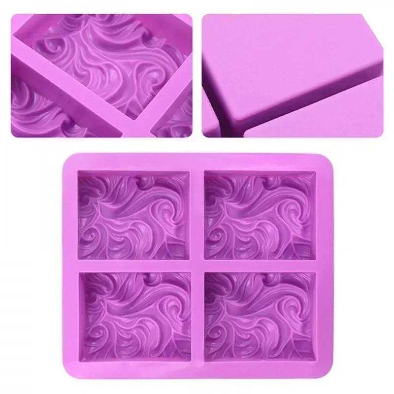 4 Cavity Fashion Creative Handmade Flower Shaped Silicone DIY Soap Candle Cake Mold Consumables Handicraft Soap Mold Accessories