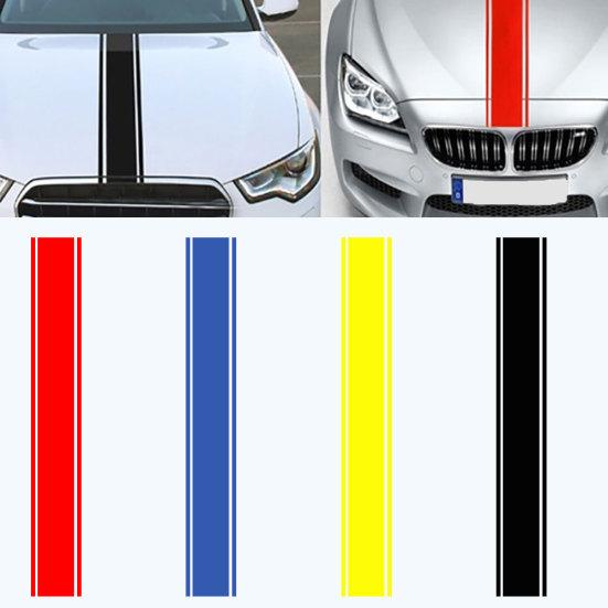 Спортивный автомобильный Стайлинг в гоночную полоску, светоотражающие наклейки на капот автомобиля, декор
