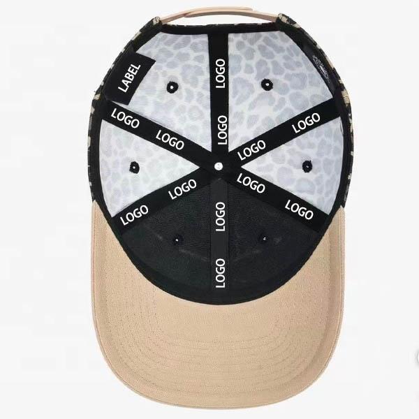 New Brand Quality Sublimation Leopard Camo Print Custom Snapback Cap Two Tone Embroidered Baseball Hats