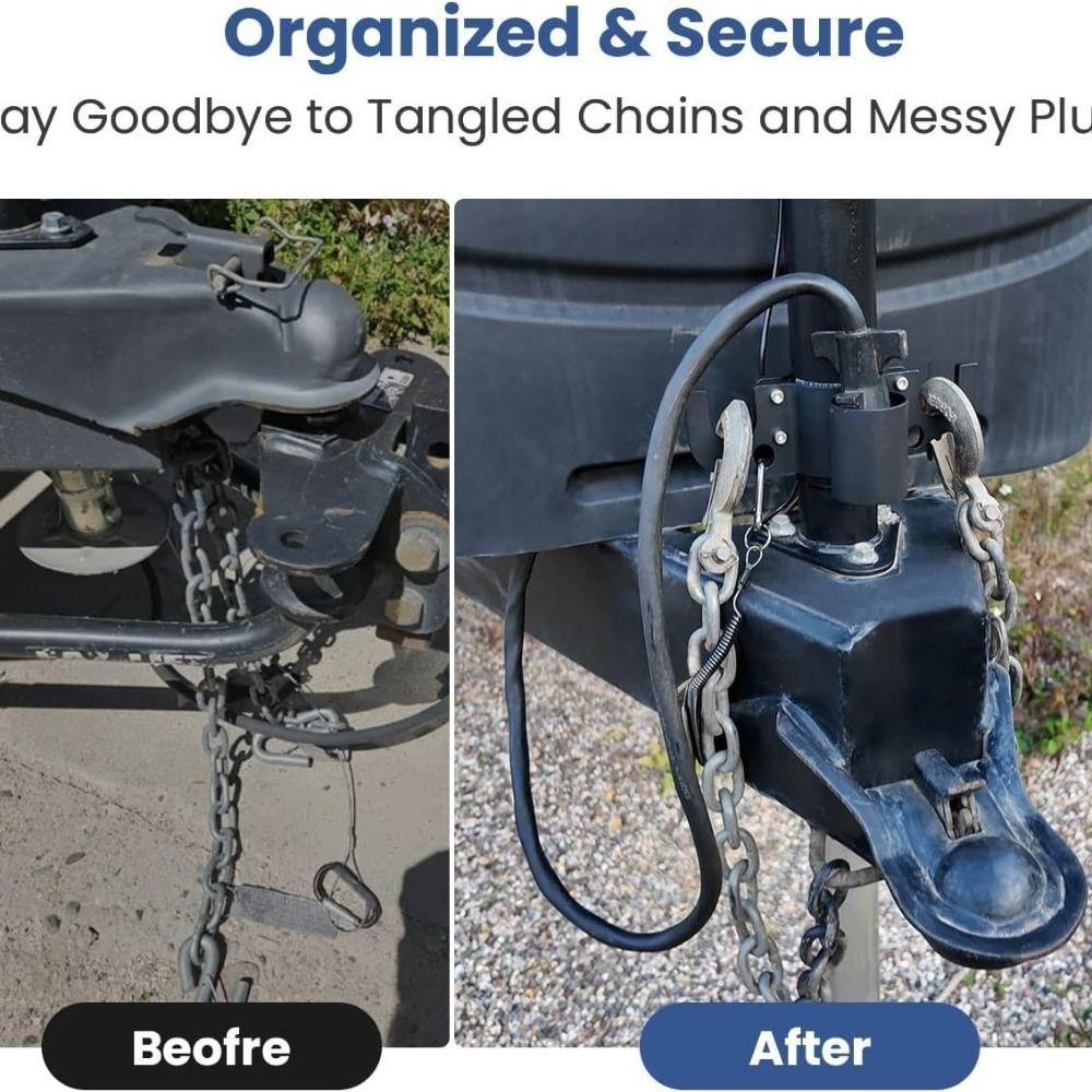 Easy Installation Trailer Chain Holder RV Towing Cable Wire Harness Holders RV
