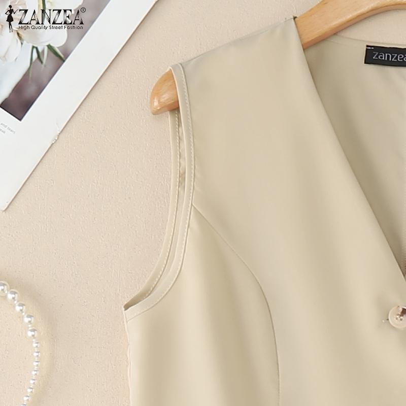 ZANZEA Women Summer V-Neck Casual Sleeveless Vest Tops