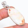 Orange Scolecite Handmade 925 Sterling Silver Gift Jewelry Pendant 2.17" D2z67
