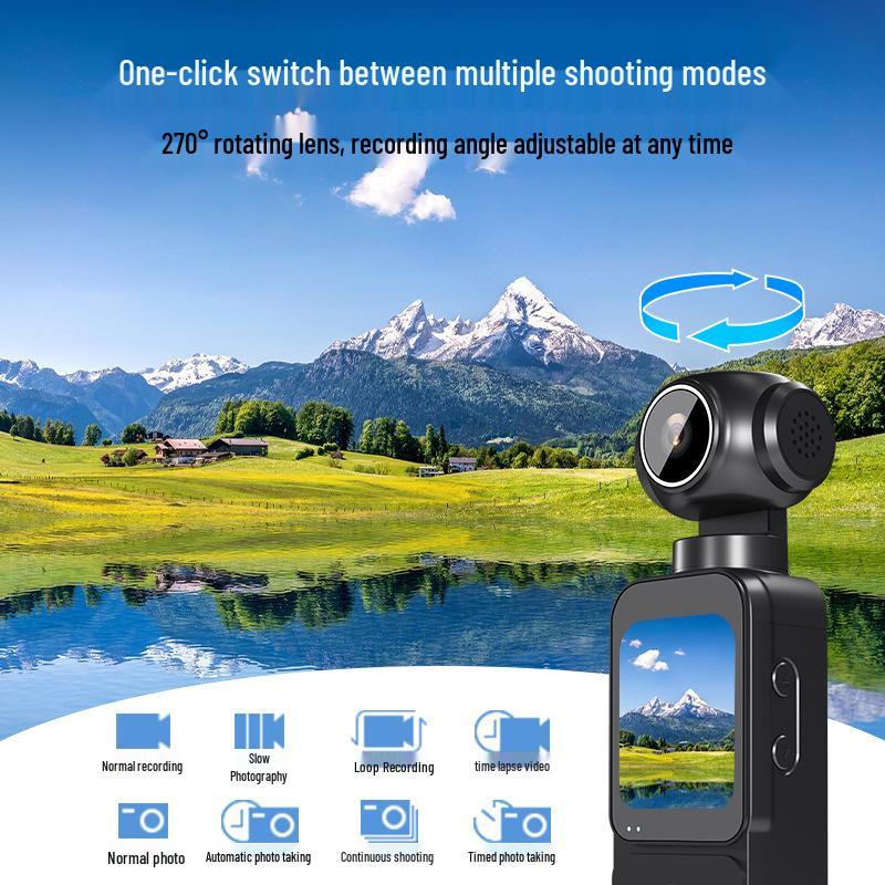 5K HD Anti-Shake Touch Outdoor Cycling Camera with Electric Rotation