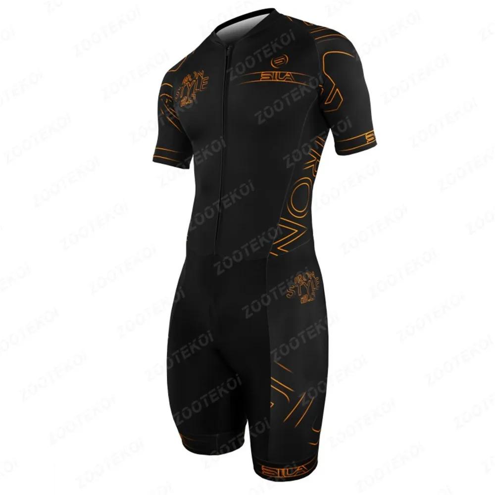 Мужская велосипедная майка Sila Спортивный костюм для триатлона Tri Suit Ciclismo Роликовые коньки Speed Skating Костюм Летний Велосипед MTB Командная гоночная одежда