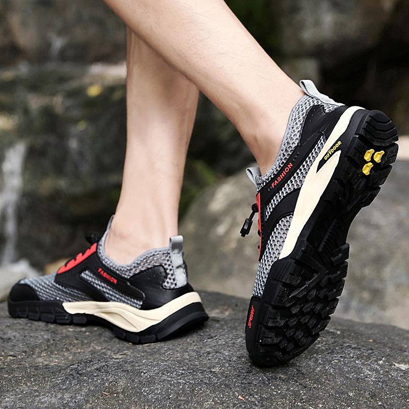 Летняя мужская обувь, новая сетчатая дышащая мягкая подошва, нескользящая, для отдыха, спорта на открытом воздухе, большого размера, походная обувь