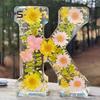 Floral Resin Night Light Handmade Pressed Flowers In Resin Letters Lamp Table Decor Light Up Floral Letters Gift for Mom Wife