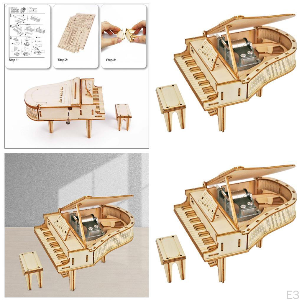 3D пазлы для взрослых, фортепианная музыкальная шкатулка, деревянная головоломка, сборка игрушечных моделей, наборы для сборки