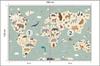Photomural Colorful World Map Washable Fleece 180x120