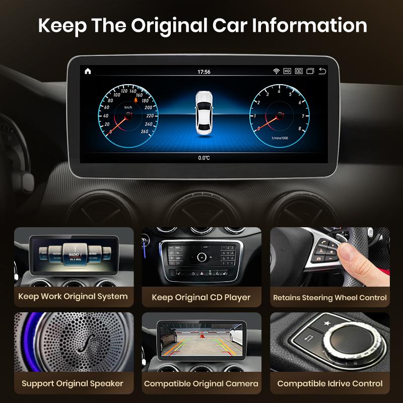 Junsun Qualcomm 665 Wireless CarPlay Andorid Auto Car Radio For Mercedes Benz A Class CLA GLA W176 2013-2018 Intelligent System Stereo