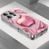 Розовый сверкающий бриллиант Для Apple Печать Стекло Гальванизированный Чехол Для iPhone 11 12 13 14 15 16 17 Pro Max Plus 16E 17 Air Чехол