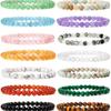 6mm Stone Bead Bracelet for Men and Women, Healing Crystal Stone Round Bead Bracelet Set, Elastic Energy Bracelet