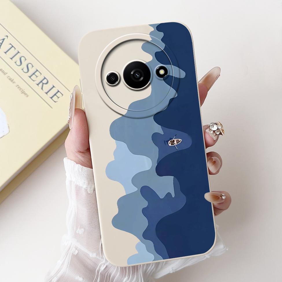 For Redmi A3 4G Phone Case For Xiaomi Poco C61 Cover Silicone Luxury Fashion Flowers Kawaii Cute Cat Painted Shockproof Bumper