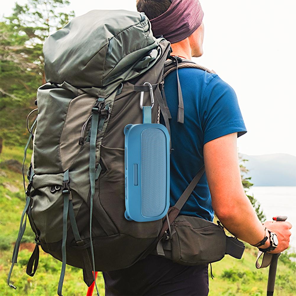 Silicone Protective Cover Travel Protective Carrying Pouch with Shoulder Strap for Bose SoundLink Flex 1st Gen 2nd Gen Speaker