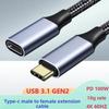 Кабель-удлинитель Type-C (папа-мама) USB C 3.1 PD 100 Вт Кабель-удлинитель Type-C Дата-линия Высококачественный Высокоскоростной Видео удлинительный кабель
