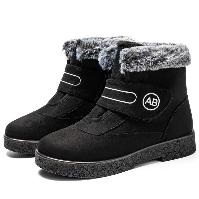 Женские ботинки Классические ботильоны с мехом Супертеплые зимние ботинки Женские сноубутсы Низкий каблук Женские ботильоны Зимняя обувь