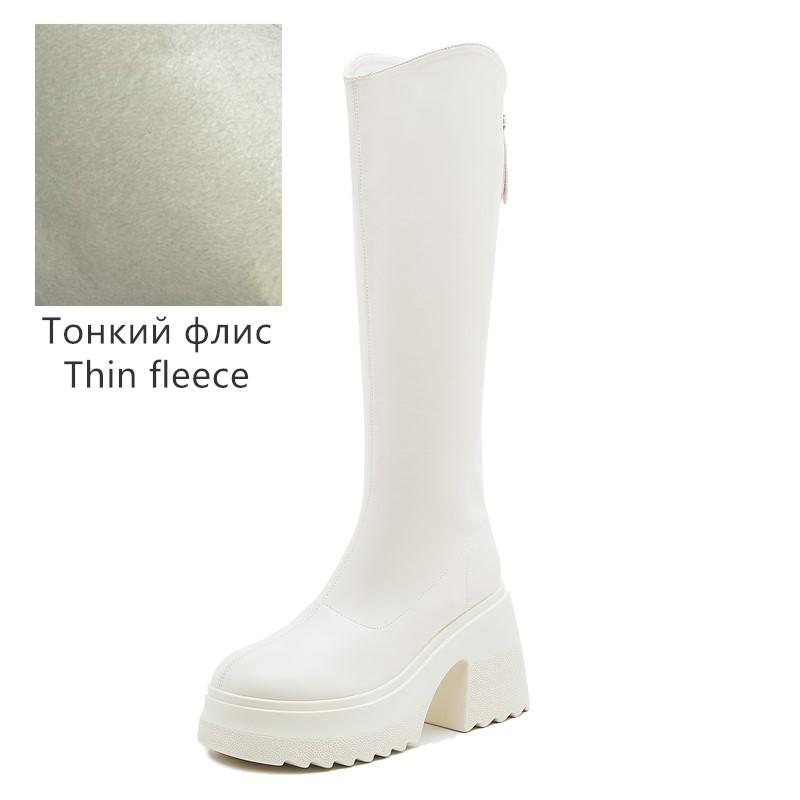 Модная обувь AIYUQI Ботильоны на высоком каблуке Женские Осень 2025 Новые Натуральная кожа Платформа Ботильоны Женские Обтягивающие ногу Каблук 10 см Высокие Женские Ботинки для верховой езды