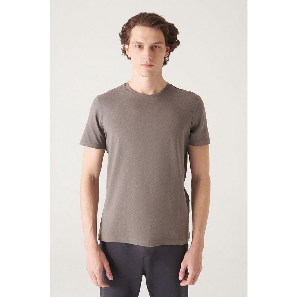 Мужская черная дышащая футболка с круглым вырезом стандартного кроя из 100% хлопка E001000