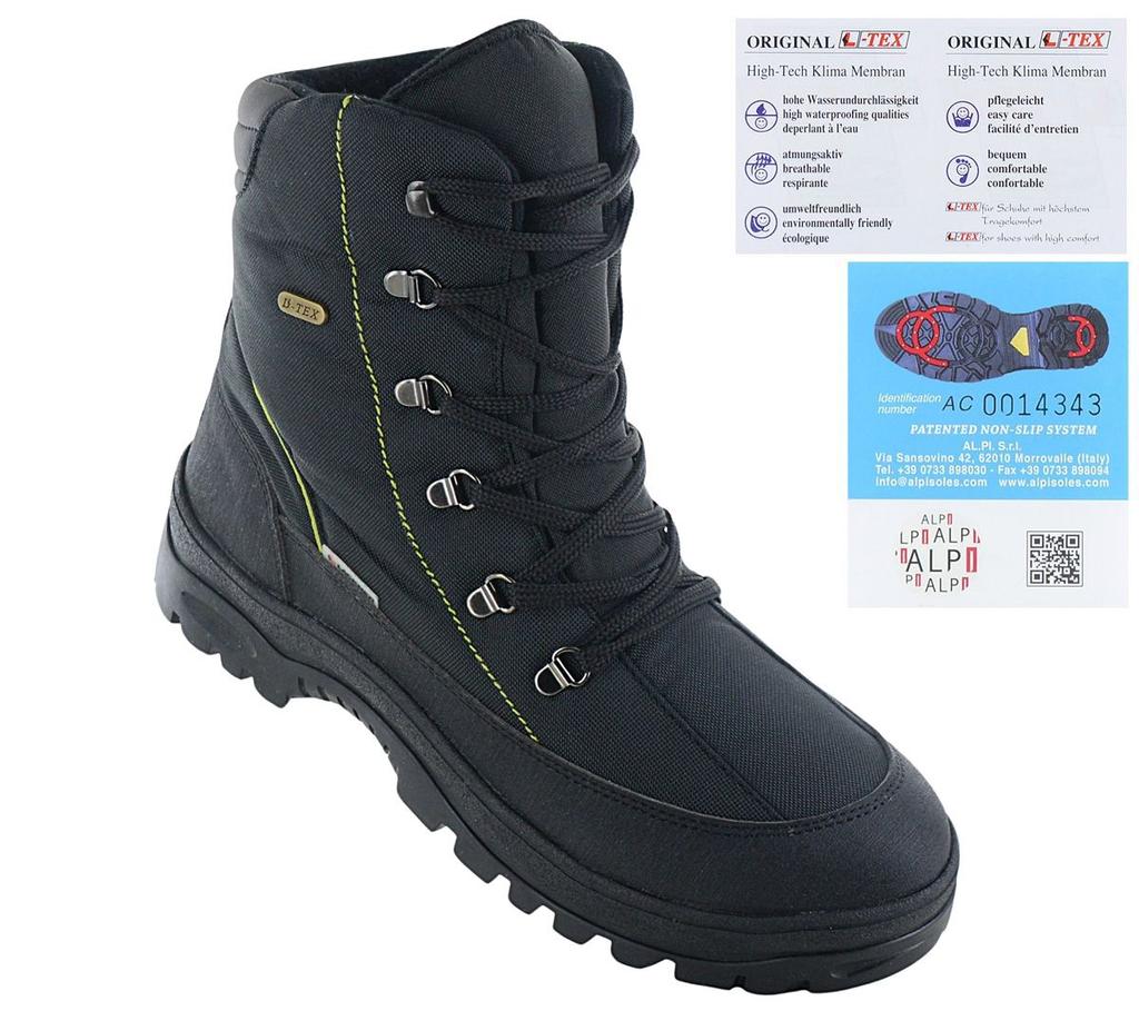 Lackner Kitzbühel Gary TX - мужские зимние ботинки с интегрированными шипами 7653 черные ОРИГИНАЛ