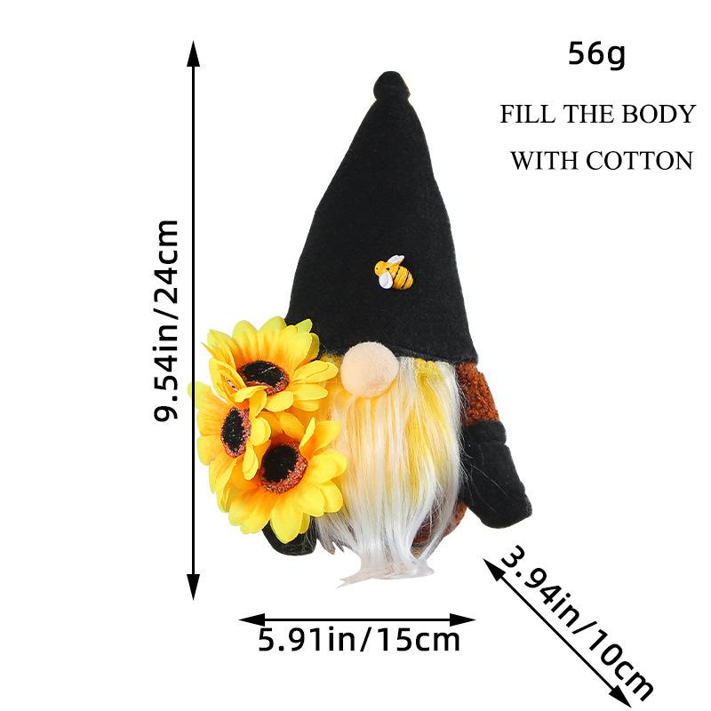 2024 New Bee Festival Faceless Doll Dwarf Cute Sunflower Bee Goblin Autumn Doll Ornament
