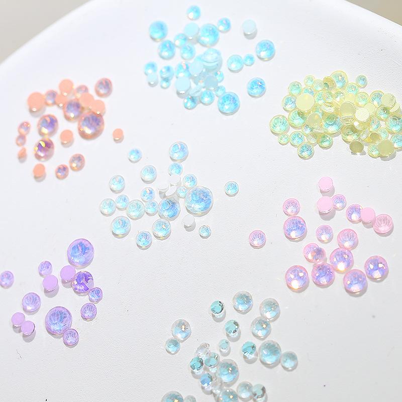 Размер смешанного кристалла мокко протеиновый сверло для ногтей украшение с плоским дном круглый стеклянный нейл-арт безделушка