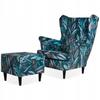 ARI PRINT Wing Chair with Footrest Scandinavian Family Furniture Leaves