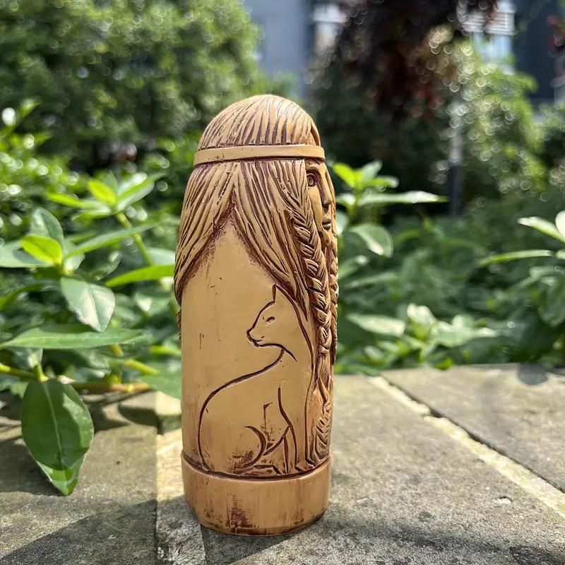 Статуя богини Фрейи викингов, смоляная скульптура, религиозная фигурка ангела, напольная, скандинавская алтарная скульптура для домашнего декора