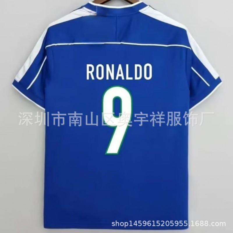 Vintage Brazil National Team Soccer Jersey Ronaldo 9 Classic Retro Football Shirt Short Sleeve Unisex