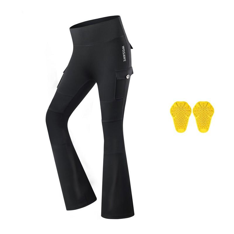 1 Womens High-Waisted Flared Motorcycle Riding Pants With Knee Protection Gear Set Biking Outdoor Sports