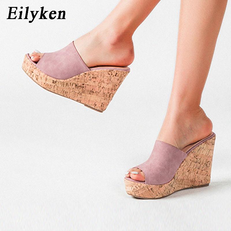 Fashion Eilyken 2025 New Summer Casual Cozy Platform Wedges Heels Slippers Ladies Fashion Open Toe Roman Women's Sandals Shoe Size 36-43