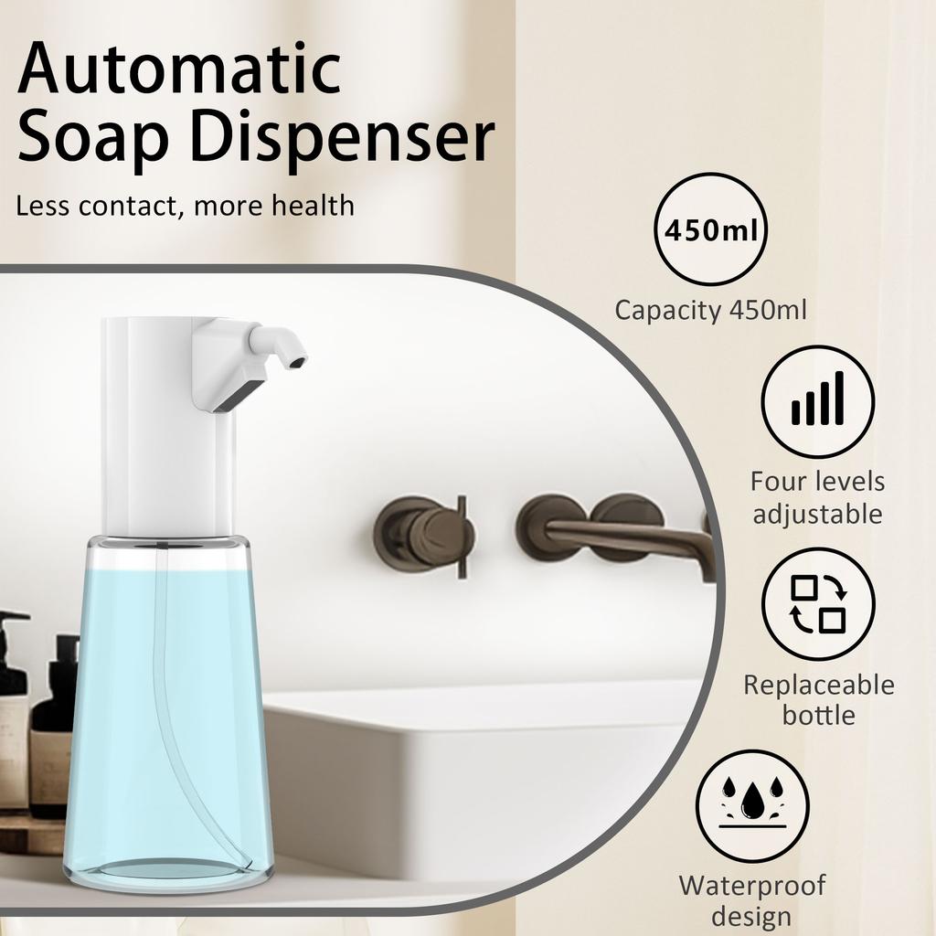 Automatic Induction Soap Dispenser Touchless Hand Sanitizer Machine Electric Smart Sense Shampoo Dispenser for Kitchen Bathroom