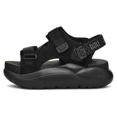 Универсальные пляжные сандалии из ткани с круглым носком, женские сандалии, черные 1152688-BLK