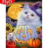 Full Square Diamond Embroidery Cat Kit Diamond Embroidery Cross Stitch Animal Handicraft Halloween Decoration