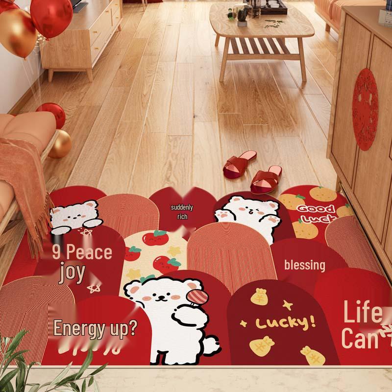 New Chinese Style Entryway Doormat: Mud-Scraping, Dirt-Wiping, Wear-Resistant, Cuttable Silk Ring Design