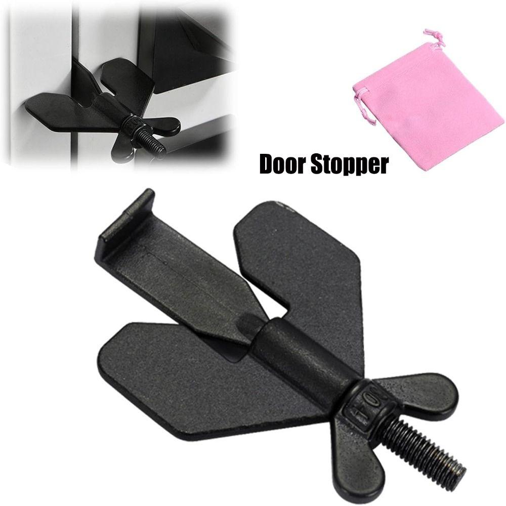 Adjustable Travel Door Lock Stainless Steel Heavy Duty Door Stopper Portable Lightweight Butterfly Door Stopper Home & Apartment