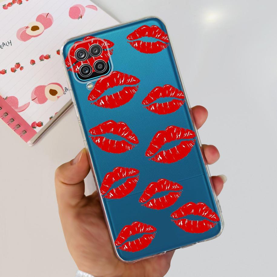 Чехол для Samsung Galaxy A12 Прозрачная накладка Модный Цветок Тонкий Мягкий ТПУ Чехол для Телефона Для Samsung A12 SM-A125F M12 F12 A 12 Capa