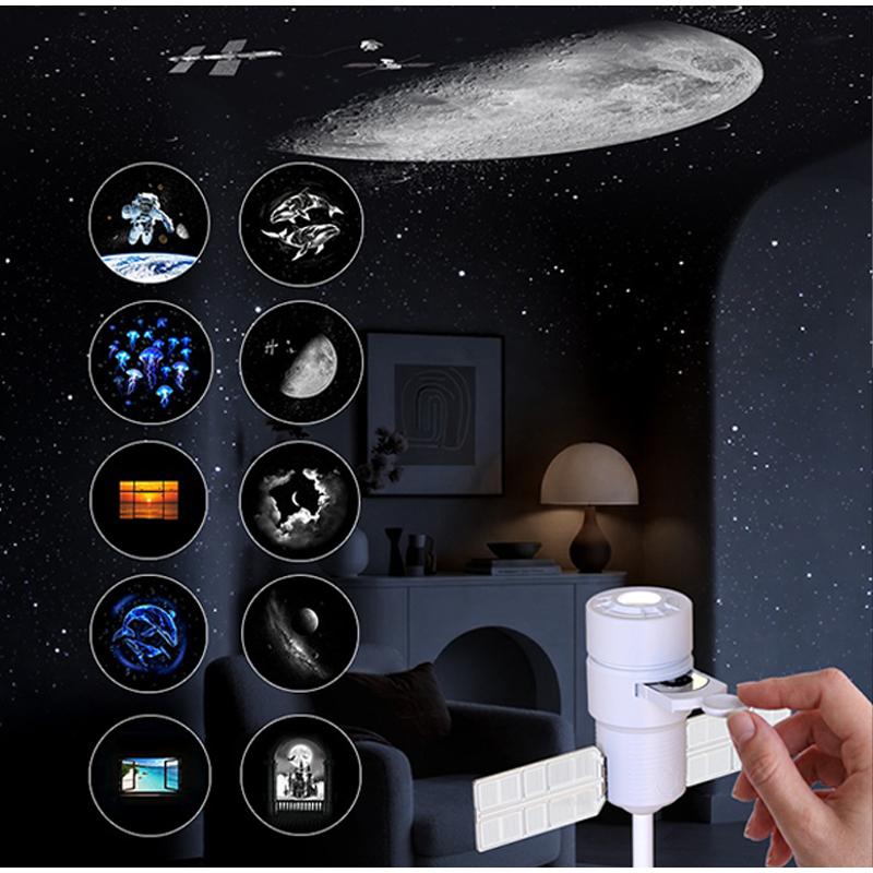 2 In 1 Satellite Galaxy Projector Nightlight HD Car USB Direct-inserted Atmosphere Lamp 360° Bedroom Eye Protection Nightlight2