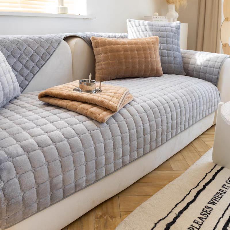 Velvet Sofa Cushion Thickened Warmth Non-Slip Sofa Cover Four Seasons Universal Living Room Sofa All-Inclusive Towel
