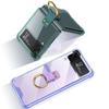 Shockproof Ring Bracket Clear Case Stand For Samsung Galaxy Z Flip 4 5g Case Transparent Cover For Samsung Flip4 Case With Ring