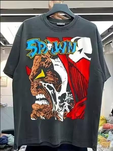 Remake Spawn Graphic Short Sleeve Black Color Unisex T shirt Men Women
