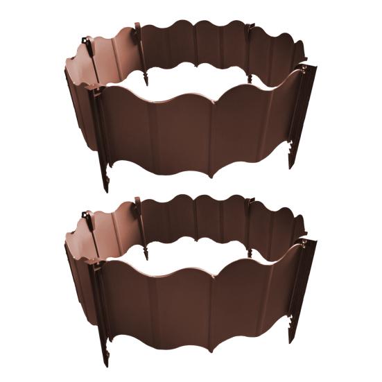 Садовая бордюрная лента Без копки Ландшафтный бордюр Соединяющиеся пластиковые бордюрные панели с колышками для газона, клумбы, забора